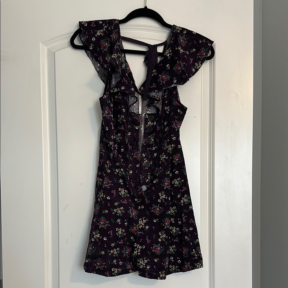 Free People Floral Corduroy Romper - XS - Picture 2 of 6